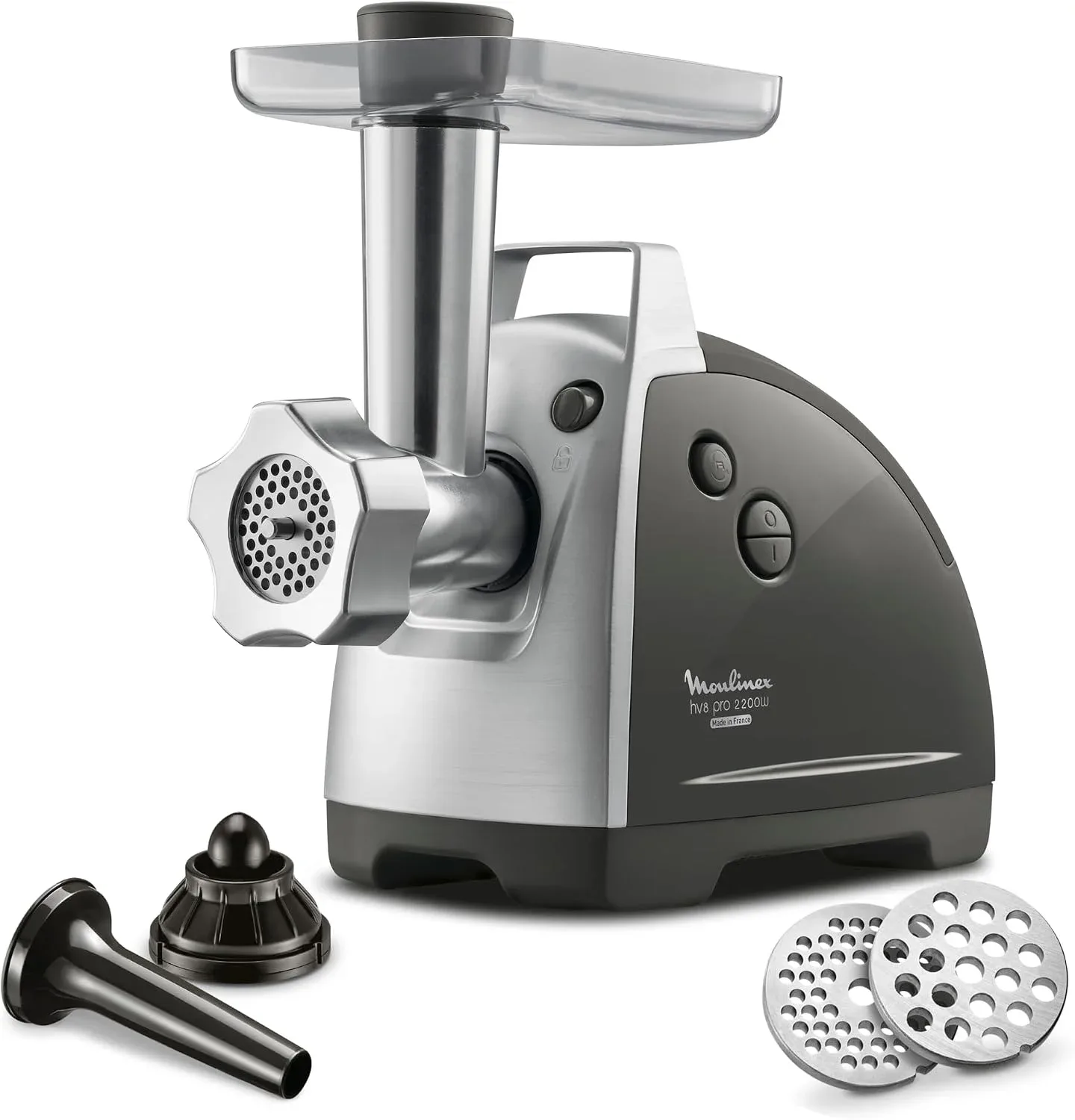 Pour hacher de la viande sérieusement, le Moulinex HV8 Pro (2200 W, jusqu'à 4,5 kg/min) est le modèle Moulinex le plus complet du marché.